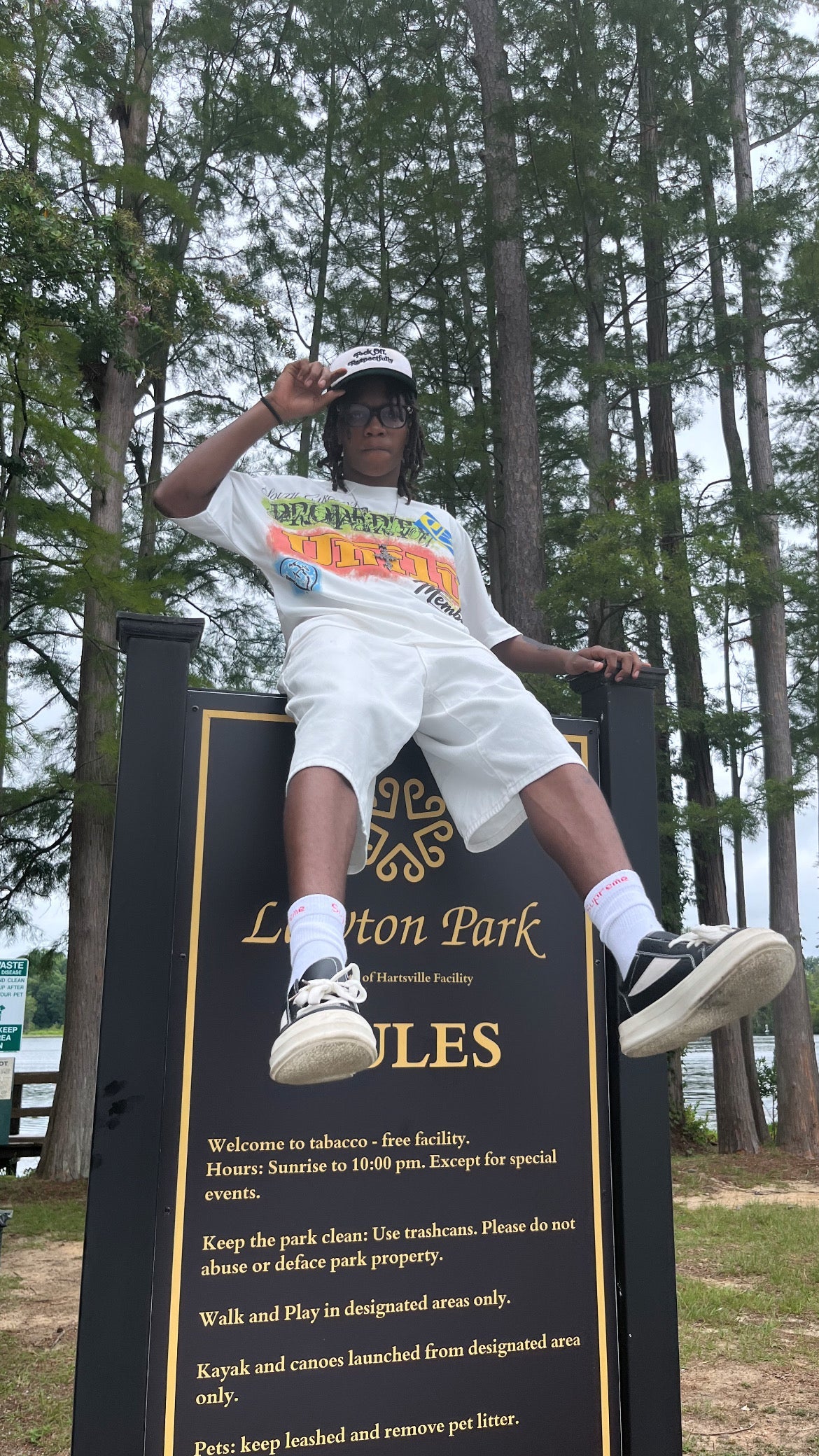 Uni1y Retro Street Tee worn at Lawton Park